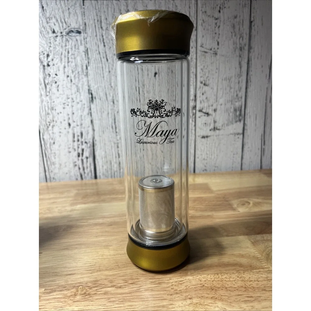 Wall Glass Tea‎ Infuser Bottle Travel Tumbler with